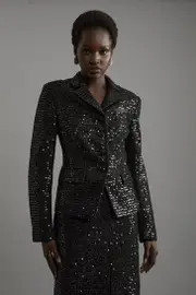 Tailored Sequin Tweed Set