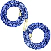 Rope Barriers, Rope Barrier Belt Crowd Control Stanchion Rope 3/4/5/8Ft,Blue Braided/Twisted Hemp Rope Barrier for Queue Divider, Queue Line Barrier, Rope Barrier(5ft/155cm)