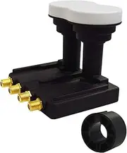 PremiumX Monoblock Quad LNB 3° PXMB-3Q 0.1 dB Astra 19.2° Eutelsat 16° HDTV FullHD UltraHD 4K 3D Suitable for 4 Participants for 80-85 cm Bowls