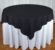 15 pieces BLACK Overlay 58 X 58 Square Polyester poplin Tablecloth Seamless