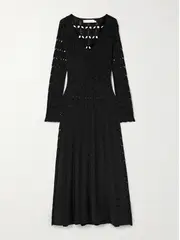 [Zimmermann] Zimmermann - Rhiannon Pointelle-knit Maxi Dress - Black - 2 2 Black