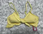 Xhilaration Women's Bikini top Bralette tie front Ruffle Size S