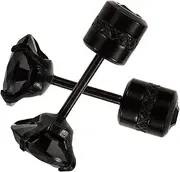 [Holibanna] 1 Pair Black Zirconia Stud Earrings for Men Fashion Round Titanium Steel Earrings Decorative Mens Earrings for Party