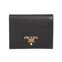 在飛比找momo購物網優惠-【PRADA 普拉達】SAFFIANO 防刮皮革金屬字母釦式