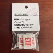 Exit Signs for 3.75" 1:18 Scale Diorama (Set of 5) Fits GI Joe USS Flagg Custom