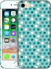 SuzaCase Back Case for iPhone 7/8 /SE 2 2020 / SE 3 2022 - Stylish Polka Dots Teal Design Printed Cute, Sleek Durable Hardshell Protective Phone Case/Cover for iPhone 7/8 /SE 2 / SE 3