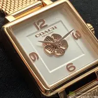 在飛比找ETMall東森購物網優惠-COACH手錶, 女錶 22mm 玫瑰金方形精鋼錶殼 白色簡