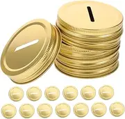 20pcs Tinplate Metal Jar Coin Bank Lids Money Saving Caps for Regular Mouth Jars Innovative Sealing Design for Freshness and Easy Access