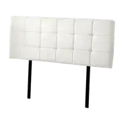 PU Leather Queen Bed Deluxe Headboard Bedhead - White