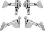 Cechoayuu Bass Tuning Pegs Electric Guitar Pegs Versatility 2 Pairs Sealed for Stringed Instruments (Silver)