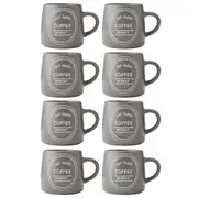 8PK Mikasa 400ml Eat Sleep Coffee Repeat Coffee Mug Cup Stoneware Drinkware BRN