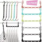 12 Pcs 5 Holes Space Saving Magic Hangers Closet Organizers for College Dorm