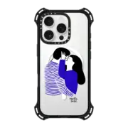 iPhone 16 Pro Bounce Case MagSafe Compatible Blue Stripes Love