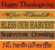 ~ITEM # 5020 THANKSGIVING pc set Primitive Stencil ~