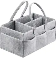 Baby Diaper Caddy Organizer, Foldable Felt Nursery Tote Storage Bin