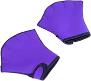 Toddmomy 1Pair Webbed Paddle Gloves for Swimming and Diving Half Finger Purple Breathable Soft Material for Enhanced Water for Aquatic Training