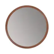 Habitat 30 in. H x 30 in. W Round Frameless Brown Decorative Carved Mirror