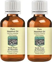 Devprayag Pure Hazelnut Oil (Corylus avellana) Natural Therapeutic Grade Cold Pressed (Pack of Two) 100ml x 2 (6.76 oz)