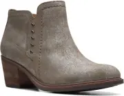 Clarks Neva Lo Womens Ankle Boots Taupe Metallic Leather 26175259
