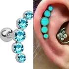 Crystal Gem Opal Ear Piercing Stud Earrings Cartilage Helix Tragus Body Jewelry~