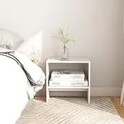 Bedside Nightstand Tables: 2 Solid Pinewood Cabinets for Living Room, Bedroom, Bed - Night Stands with Storage, Drawers - Wooden Furniture 40x30.5x40 cm