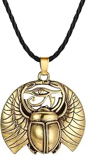 [GANGYUN] Egyptian Scarab Beetle Pendant Necklace for Wome Men Vintage Evil Eye Insect Bug Necklaces Protection Amulet Jewelry