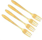 4Pcs Stainless Steel Fruit Forks Elegant Dessert Picks for Parties Home Use Shops Resistant Three Tine Cutlery for Appetizers Desserts