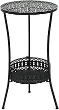 Bistro Table Black Metal, Small Round Outdoor, Cocktail Height Tables for Dining, Bar, Party, Patio 40x70 cm