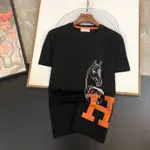 TAG+ LABEL HERM ESI潮牌22SS夏季新品馬H刺繡男士潮流時尚百搭短袖T恤半袖上衣