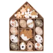 Valery Madelyn 40Pcs Easter Eggs Tree Ornaments, 2" Beige White Plastic Easter