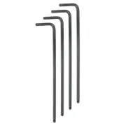 4pcs Ball End Hex Key Wrench 3mm L-Shape Extra Long Arm Metric Wrenches Black