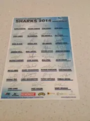 NRL CRONULLA SHARKS RUGBY FULL TEAM SIGNED PRINT POSTER COLLECTORS BARGAIN