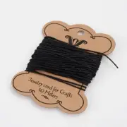 10m Black Cotton Waxed Cord Thread Necklace Bracelet Jewellery Beading String
