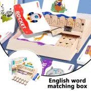 Wooden Alphabet Word Magic Box English Word Spelling Matching Puzzle with .t