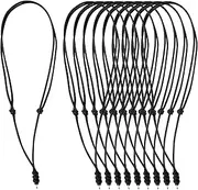 Framendino, Adjustable Necklace Cord for Pendants Necklace Adjustable Rope With Metal Ring for Women Men, 2.0mm (10 Pack), Polyester, No Gemstone