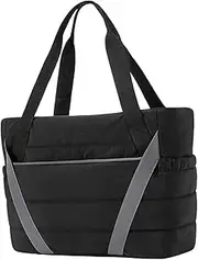 Fiocias Quilted Tote Bag with Wet and Dry Storage Pockets, Yoga Mat Carrier Bag, Shoulder Bag