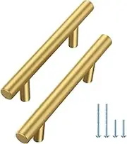 10 Pack Cabinet Pulls Matte Golden Stainless Steel Kitchen Drawer Pulls Cabinet Handles 6”Length(Golden)