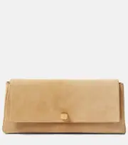 [Khaite] Khaite Audrey suede clutch One Size beige