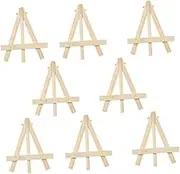 HOMSFOU 8Pcs Wooden Tripod Painting Display Racks Easel Holders for Artworks Creative Decor for Home Counter Showcase and Supermarket