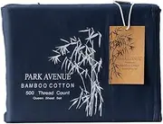 Park Avenue 500 Thread Count Natural Bamboo Cotton Bed Sheet Set, King Single, Indigo