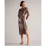 Ted Baker Brookly Long Sleeve Sequin Tube Dress Size 14 New with Tags