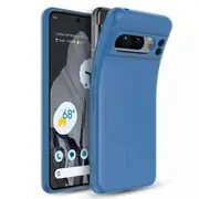 For Google Pixel 8 MagSafe Silicone Silky Soft Case with Microfiber TPU Ultra Slim Anti Scratch Shockproof Cover (Blue)