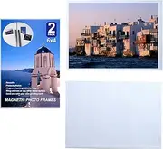 Magnetic Photo Frames Fridge, 4 x 6 4x6 inches 12 pcs, Picture Magnet Pocket Reusable for Refrigerator Notes Pack Holds Sleeves Idea Home Holder Decorations Frame White Pictures Inch Photos Clear