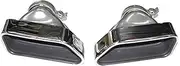 2011 To 2017 Compatible For BMW 5 Series F10 F18 535 Round Mouth Exhaust Tip Upgrade Square Port Black Muffler Tip Nozzle(Silver)