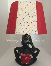 PLASTIC RIBBON RED & STARBURST MEDIUM "OVAL" LAMPSHADE for BARSONY LADY LAMP