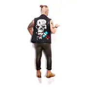 GB 1:64 Painted Figure Model ature Resin Diorama Trendy Man Tattoo Skull