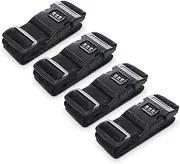 [Generic] 4-Pack Luggage Straps Suitcase Belts with Combination Lock Buckle Heavy Duty Packing Straps, 78"x2" Adjustable Travel Bag Packing Accessories for 20-32 Inch Suitcase, Black