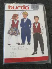 GIRLS or BOYS VEST or JACKET SKIRT PANTS VTG BURDA 5019 Sewing Pattern UNCUT