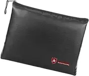 SEWACC Fireproof Waterproof Briefcase Office Documents Bag Large Zipper File Bag Silicone Fiberglass Material Double-Layer Safety Storage Design