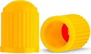 MEAJOO 15PCS Tire Valve Stem Caps, Corrosion Resistant, with O Rubber Ring, Airtight Seal Heavy Duty Dustproof Tire Valve Stem Covers for Cars, SUV, Trucks, Bikes, Motorcycles, Bicycles(Yellow)